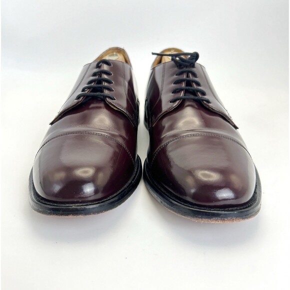Bostonian Luxe Andover Shoes Mens Sz 11 Burgundy Leather Cap Toe Blucher Dress main image 9